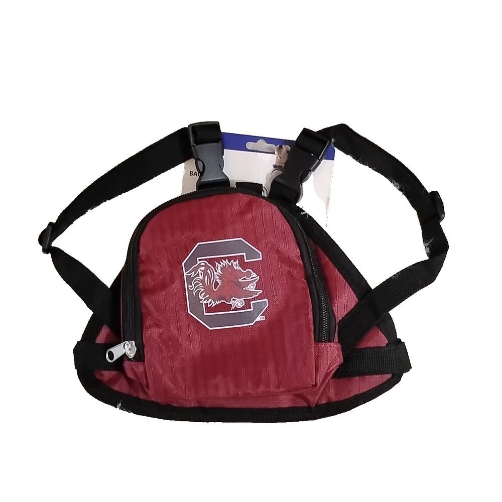 Pet Mini Backpack USC Carolina Gamecocks with Zip Pocket Adjustable Straps Dog